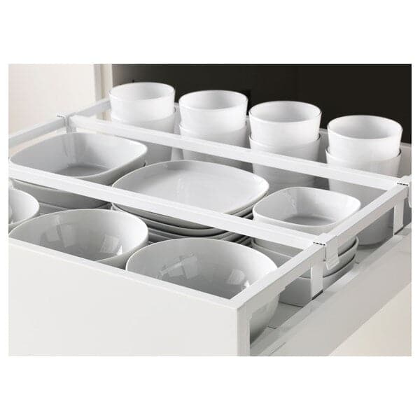 METOD / MAXIMERA - High cabinet with drawers, white/Bodbyn grey , 60x60x140 cm - best price from Maltashopper.com 39339199