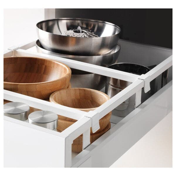 METOD / MAXIMERA High cabinet with drawers - white/Brokhult light grey 40x60x200 cm , 40x60x200 cm - Premium Kitchen & Dining Furniture Sets from Ikea - Just €435.99! Shop now at Maltashopper.com