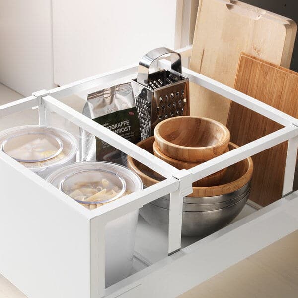 Ikea METOD / MAXIMERA High cabinet with drawers - white/Brokhult light grey 40x60x200 cm , 40x60x200 cm