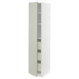 METOD / MAXIMERA high cabinet with drawers, white/Stensund light green, 40x60x200 cm
