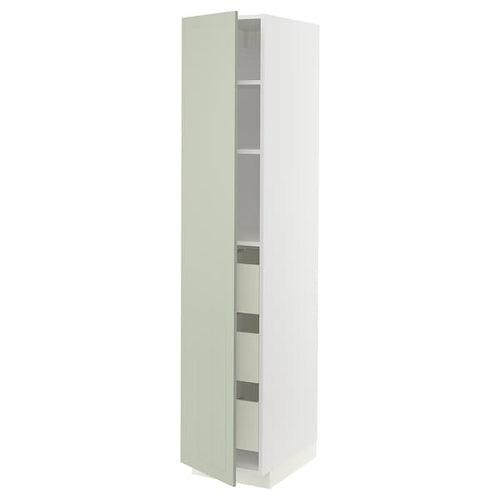 METOD / MAXIMERA - METOD / MAXIMERA High cabinet with drawers, white/Stensund light green, 40x60x200 cm