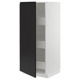 METOD / MAXIMERA high cabinet with drawers, white/Upplöv matt anthracite, 60x60x140 cm
