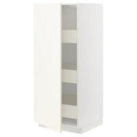 METOD / MAXIMERA - High cabinet with drawers, white/Vallstena white, 60x60x140 cm - best price from Maltashopper.com 89507034