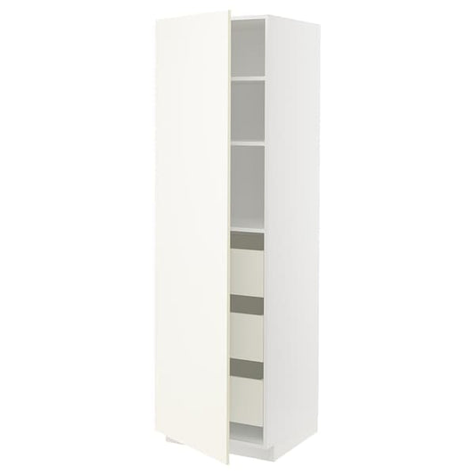 Ikea METOD / MAXIMERA - High cabinet with drawers, white/Vallstena white, 60x60x200 cm