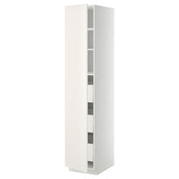 METOD / MAXIMERA high cabinet with drawers, white/Veddinge white, 40x60x200 cm