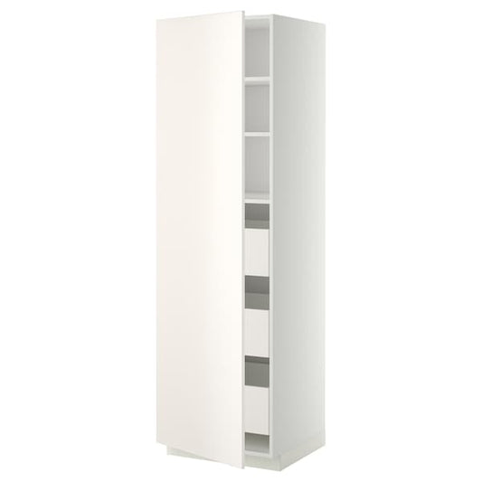 Ikea METOD / MAXIMERA - High cabinet with drawers, white/Veddinge white, 60x60x200 cm