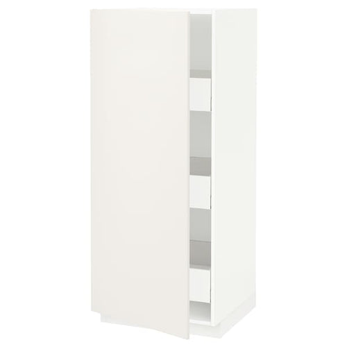METOD / MAXIMERA - High cabinet with drawers, white/Veddinge white, 60x60x140 cm
