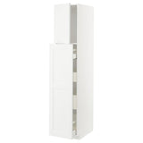 METOD / MAXIMERA hc w p-o func 1dr/4drw, white/Axstad matt white, 40x60x200 cm