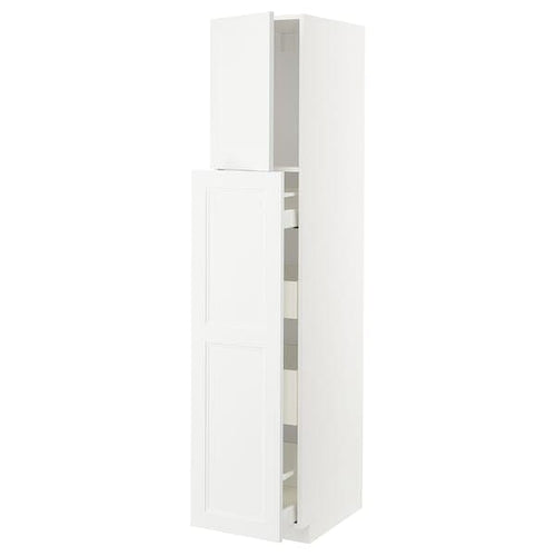 METOD / MAXIMERA - Hc w p-o func 1dr/4drw, white/Axstad matt white, 40x60x200 cm