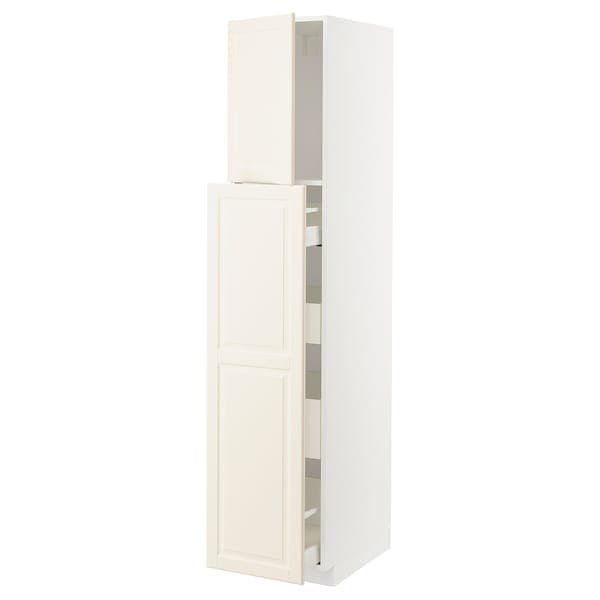 METOD / MAXIMERA - Hc w p-o func 1dr/4drw, white/Bodbyn off-white, 40x60x200 cm - best price from Maltashopper.com 09467452