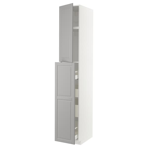 Ikea METOD / MAXIMERA - Hc w p-o func 1dr/4drw, white/Bodbyn grey ,