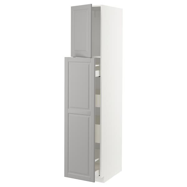 Ikea METOD / MAXIMERA - Hc w p-o func 1dr/4drw, white/Bodbyn grey, 40x60x200 cm