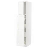 METOD / MAXIMERA hc w p-o func 1dr/4drw, white Enköping/white wood effect, 40x60x200 cm