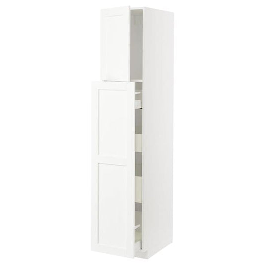 Ikea METOD / MAXIMERA - Hc w p-o func 1dr/4drw, white Enköping/white wood effect, 40x60x200 cm