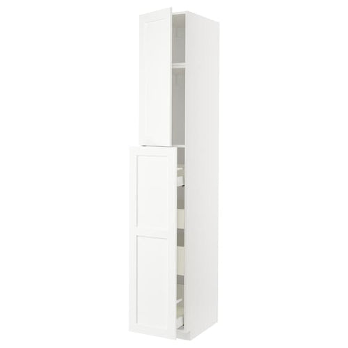 METOD / MAXIMERA - Hc w p-o func 1dr/4drw, white Enköping/white wood effect ,