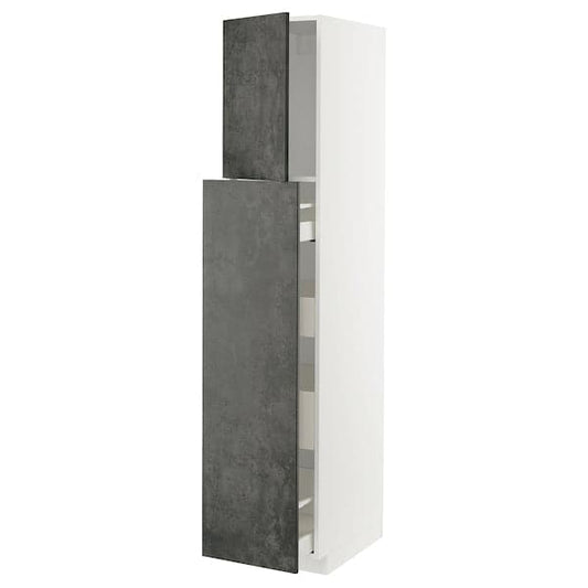 METOD / MAXIMERA - Mobile alto/elem estr/1anta/4casset , 40x60x200 cm - best price from Maltashopper.com 69460594