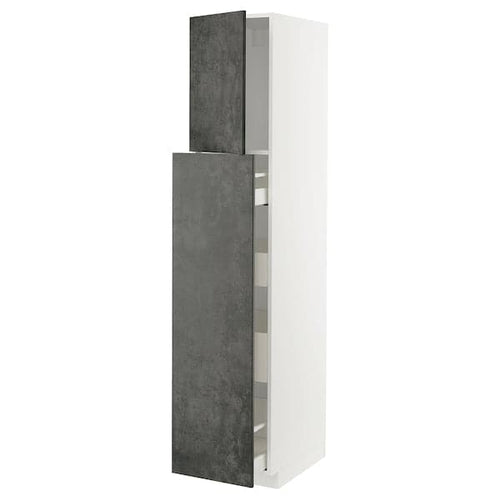 METOD / MAXIMERA - Tall cabinet/elem estr/1anta/1anta/4casset , 40x60x200 cm