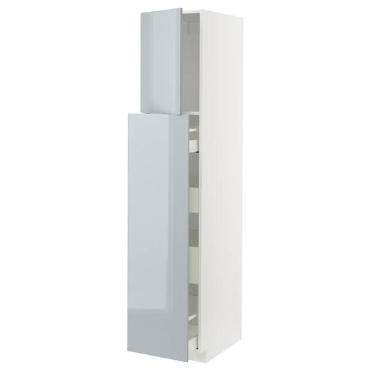 METOD / MAXIMERA - Hc w p-o func 1dr/4drw, white/Kallarp light grey-blue , 40x60x200 cm - best price from Maltashopper.com 49479113