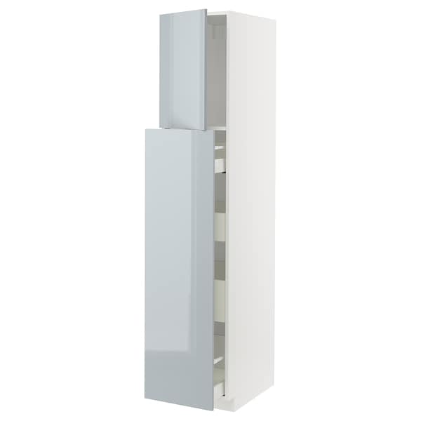METOD / MAXIMERA - Hc w p-o func 1dr/4drw, white/Kallarp light grey-blue , 40x60x200 cm