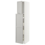 METOD / MAXIMERA hc w p-o func 1dr/4drw, white/Lerhyttan light grey, 40x60x200 cm