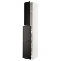 METOD / MAXIMERA hc w p-o func 1dr/4drw, white/Lerhyttan black stained, 40x60x240 cm