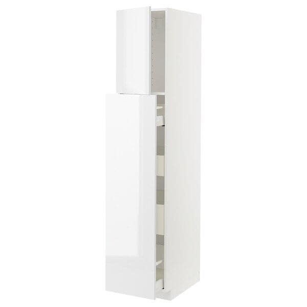 METOD / MAXIMERA - Hc w p-o func 1dr/4drw, white/Ringhult white, 40x60x200 cm - best price from Maltashopper.com 09457288