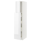 METOD / MAXIMERA hc w p-o func 1dr/4drw, white/Ringhult white, 40x60x200 cm