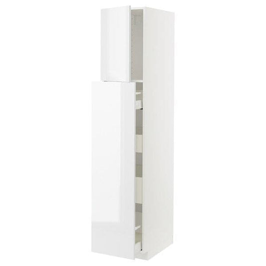 METOD / MAXIMERA - Hc w p-o func 1dr/4drw, white/Ringhult white, 40x60x200 cm - best price from Maltashopper.com 09457288