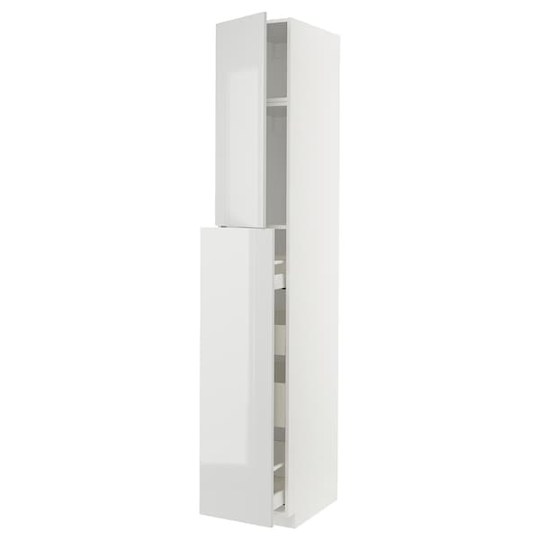METOD / MAXIMERA - Hc w p-o func 1dr/4drw, white/Ringhult light grey, 40x60x240 cm - best price from Maltashopper.com 19465297