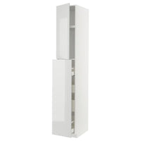 METOD / MAXIMERA hc w p-o func 1dr/4drw, white/Ringhult light grey, 40x60x240 cm