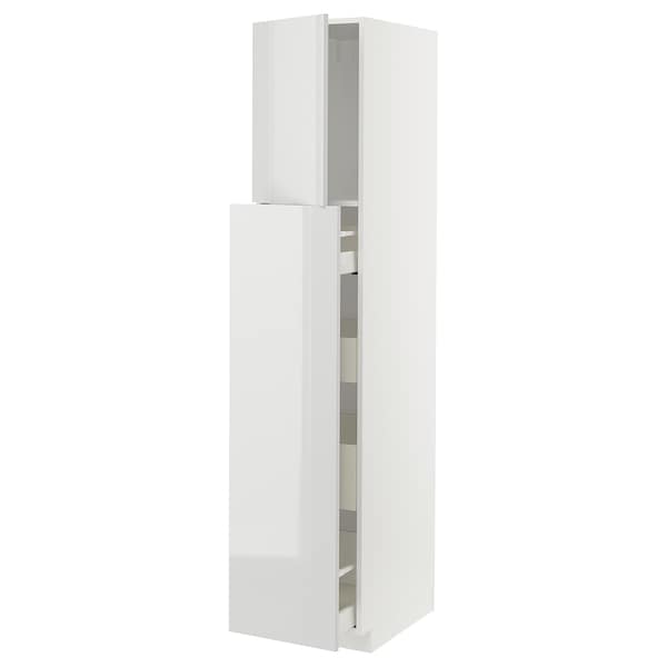 Ikea METOD / MAXIMERA - Hc w p-o func 1dr/4drw, white/Ringhult light grey , 40x60x200 cm