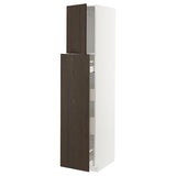 METOD / MAXIMERA hc w p-o func 1dr/4drw, white/Sinarp brown, 40x60x200 cm