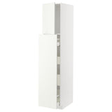 METOD / MAXIMERA hc w p-o func 1dr/4drw, white/Vallstena white, 40x60x200 cm