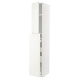 METOD / MAXIMERA hc w p-o func 1dr/4drw, white/Vallstena white, 40x60x240 cm
