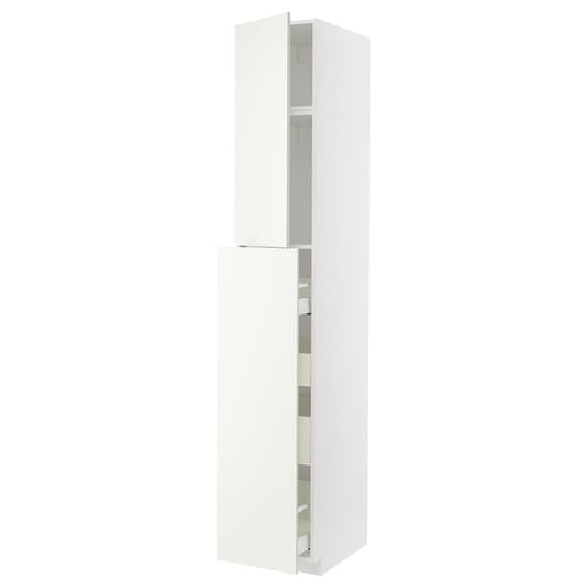 Ikea METOD / MAXIMERA - Hc w p-o func 1dr/4drw, white/Vallstena white, 40x60x240 cm