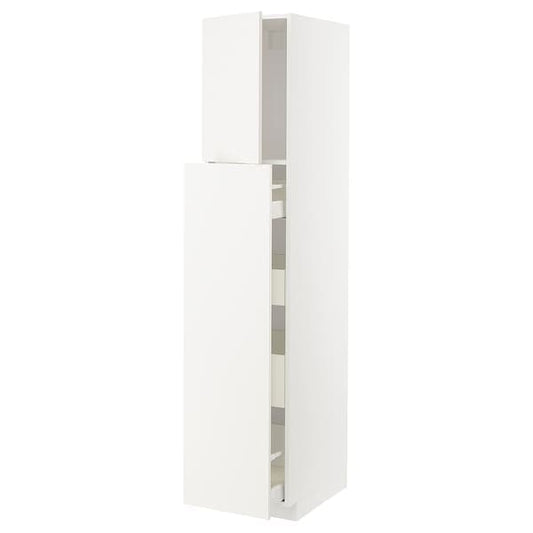 METOD / MAXIMERA - Hc w p-o func 1dr/4drw, white/Veddinge white, 40x60x200 cm - best price from Maltashopper.com 79458114