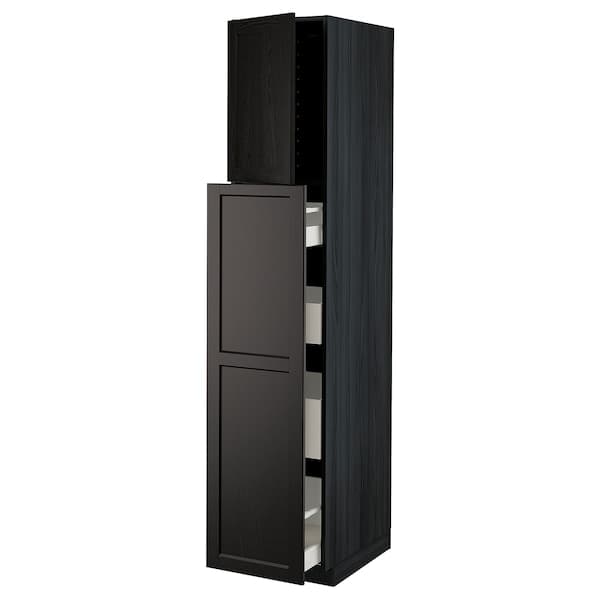METOD / MAXIMERA - Hc w p-o func 1dr/4drw, black/Lerhyttan black stained, 40x60x200 cm - best price from Maltashopper.com 19455811