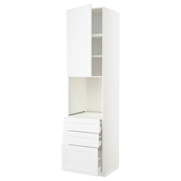Ikea METOD / MAXIMERA - High cab f oven w door/3 drawers, white/Axstad matt white, 60x60x240 cm