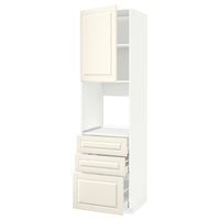 METOD / MAXIMERA - High cab f oven w door/3 drawers, white/Bodbyn off-white , 60x60x220 cm - best price from Maltashopper.com 69464653
