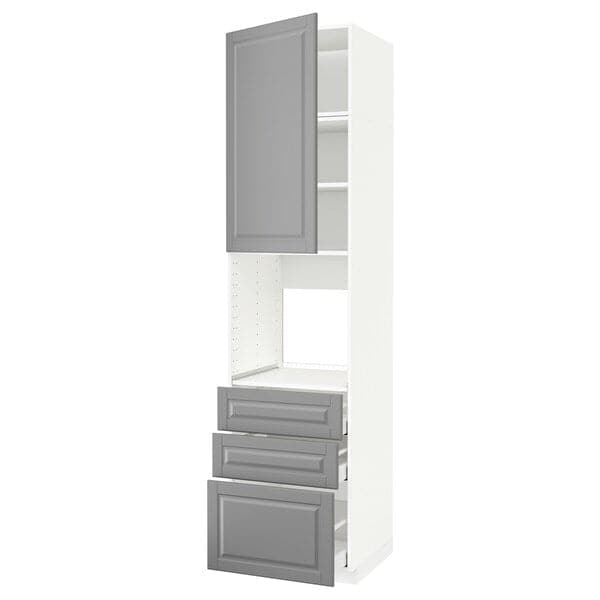 Ikea METOD / MAXIMERA - High cab f oven w door/3 drawers, white/Bodbyn grey ,