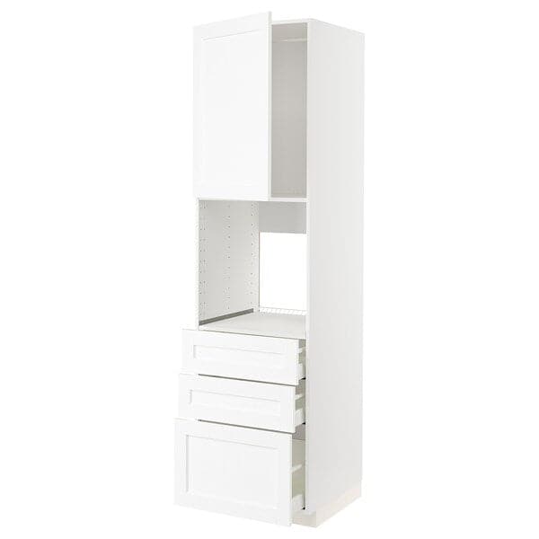 Ikea METOD / MAXIMERA - High cab f oven w door/3 drawers, white Enköping/white wood effect, 60x60x220 cm