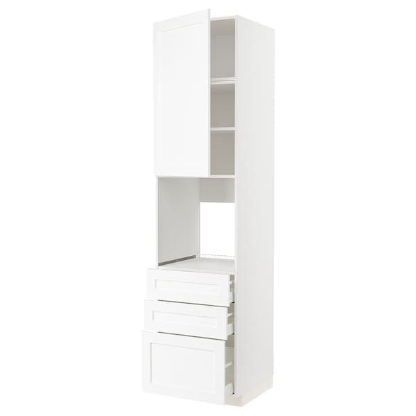 Ikea METOD / MAXIMERA - High cab f oven w door/3 drawers, white Enköping/white wood effect, 60x60x240 cm