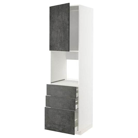 METOD / MAXIMERA - Mobile alto forno/anta/3 cassetti , 60x60x220 cm - best price from Maltashopper.com 19456085