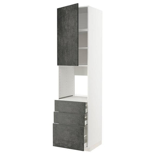METOD / MAXIMERA - Mobile alto forno/anta/3 cassetti , 60x60x240 cm - best price from Maltashopper.com 39461043