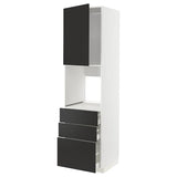 METOD / MAXIMERA high cab f oven w door/3 drawers, white/Nickebo matt anthracite, 60x60x220 cm