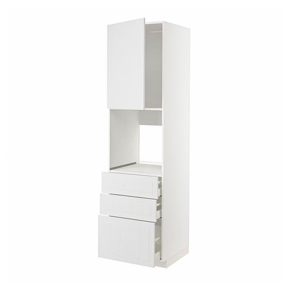 Ikea METOD / MAXIMERA - High cab f oven w door/3 drawers, white/Stensund white , 60x60x220 cm