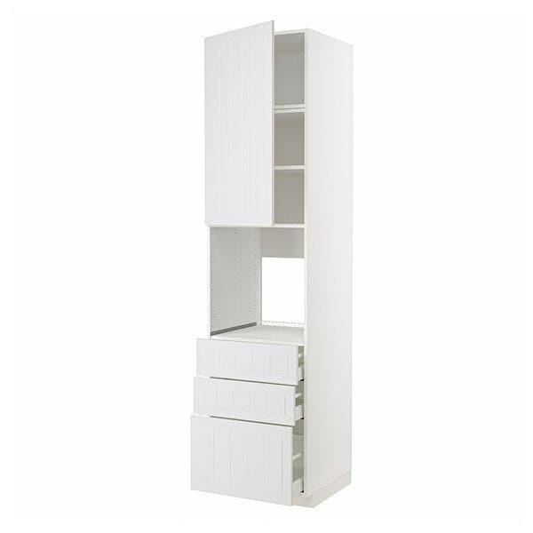 Ikea METOD / MAXIMERA - High cab f oven w door/3 drawers, white/Stensund white, 60x60x240 cm