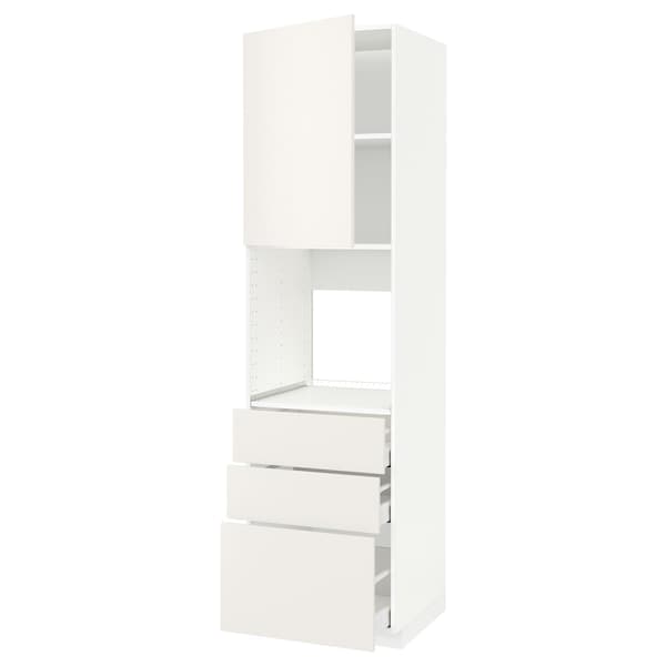 Ikea METOD / MAXIMERA - High cab f oven w door/3 drawers, white/Veddinge white, 60x60x220 cm