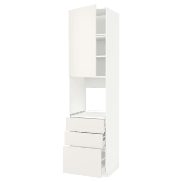 Ikea METOD / MAXIMERA - High cab f oven w door/3 drawers, white/Veddinge white, 60x60x240 cm