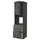 METOD / MAXIMERA high cab f oven w door/3 drawers, black/Kalhyttan dark grey concrete effect, 60x60x220 cm